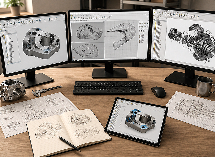  Fusion 360-, Rhino 8- ja Solid Edge -ratkaisut
